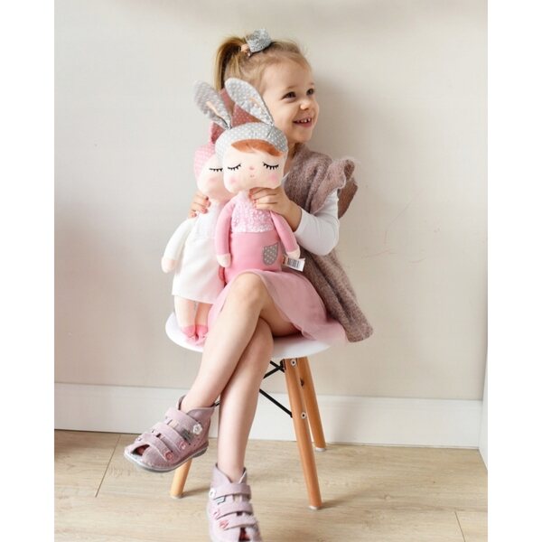 Laletta Metoo personalizzata in tessuto sicuro con vestito rosa, 42 cm
