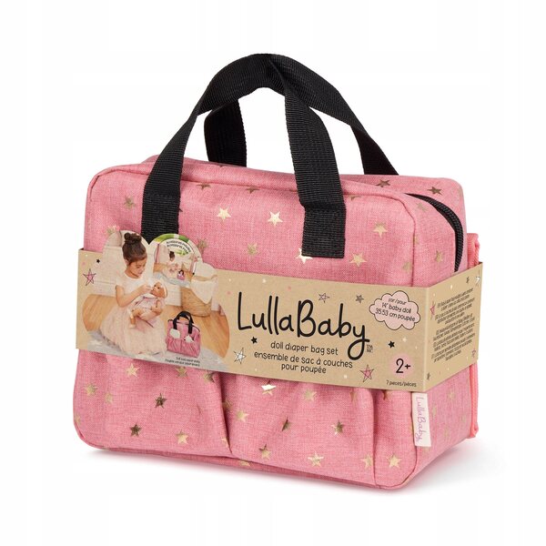 Torba do przewijania lalki Lullababy z akcesoriami do karmienia różowa 2+