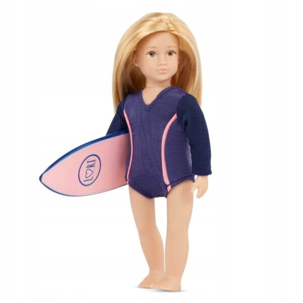 LORI Audrina Puppe mit Surfbrett – 15 cm große Surferpuppe