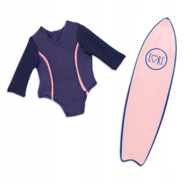 LORI Audrina Puppe mit Surfbrett – 15 cm große Surferpuppe