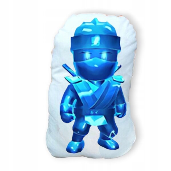 Cuscino Ninja Stumble Guys in microfibra e pile minky, imbottitura anallergica