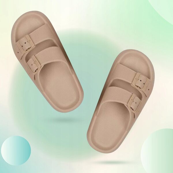 Infradito estive con doppia fibbia, antiscivolo verde EVA 39-40