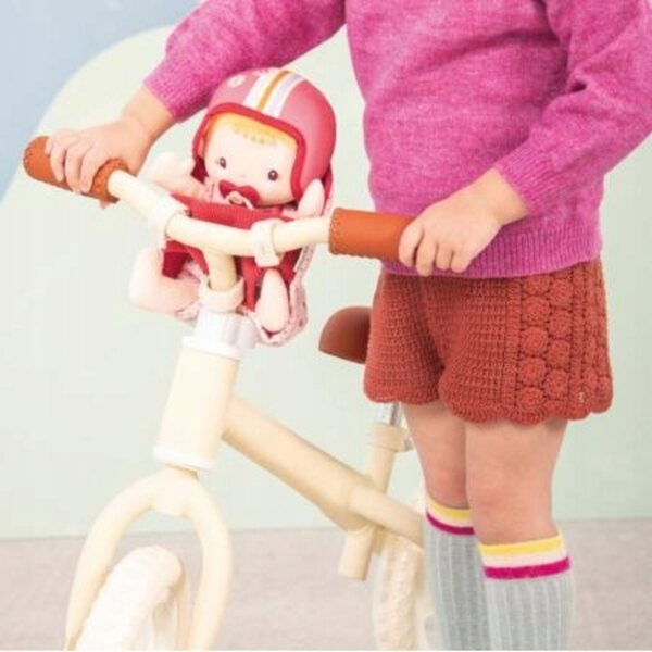 Lilliputiens Baby bambola con seggiolino bici, caschetto e accessori, 23 cm