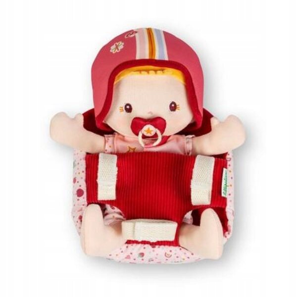 Lilliputiens Baby bambola con seggiolino bici, caschetto e accessori, 23 cm