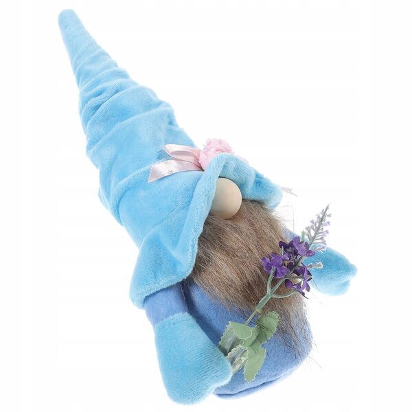 Dekorativer blauer Plüschzwerg, perfektes Geschenk zum Muttertag