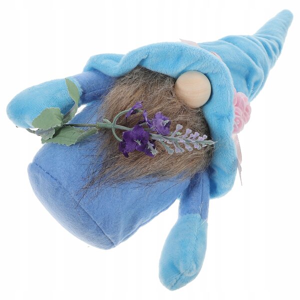 Dekorativer blauer Plüschzwerg, perfektes Geschenk zum Muttertag