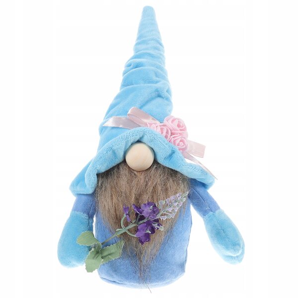Dekorativer blauer Plüschzwerg, perfektes Geschenk zum Muttertag
