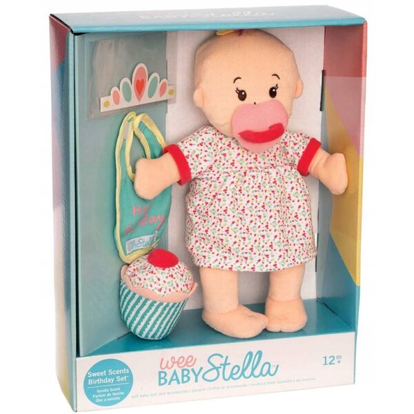 Manhattan Toy Wee Baby Stella Duftpuppen-Vanille-Pfirsich-Geburtstagsset