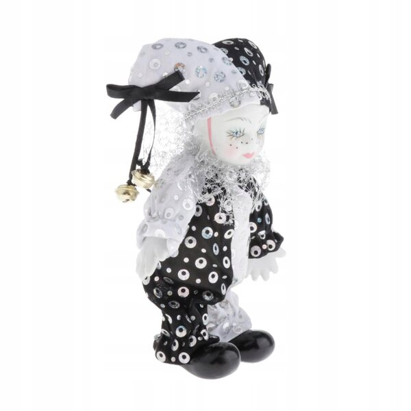 Bambola Porcellana Italiana 5 Pollici Triangel con Costume Nero e Bianco
