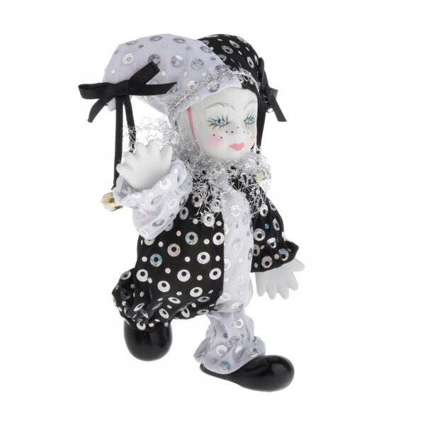 Bambola Porcellana Italiana 5 Pollici Triangel con Costume Nero e Bianco