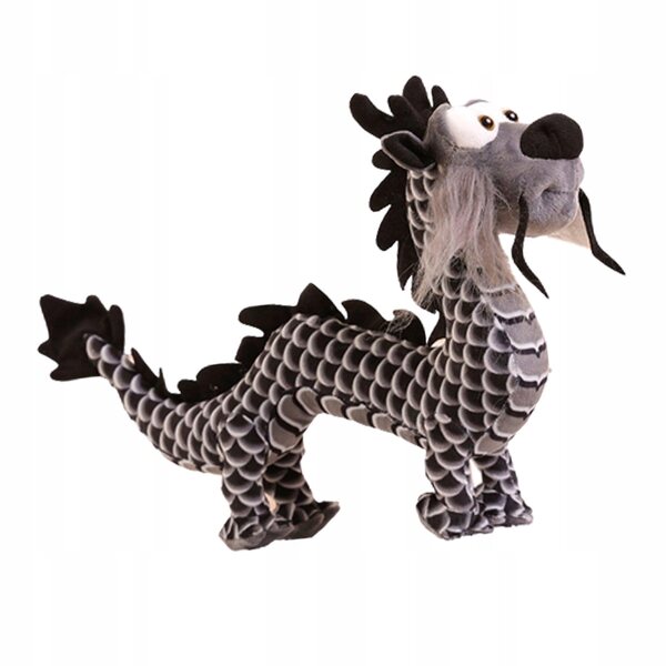 Peluche Drago Cinese Nero Morbido 40 cm Decorazione e Giocattolo Soffice