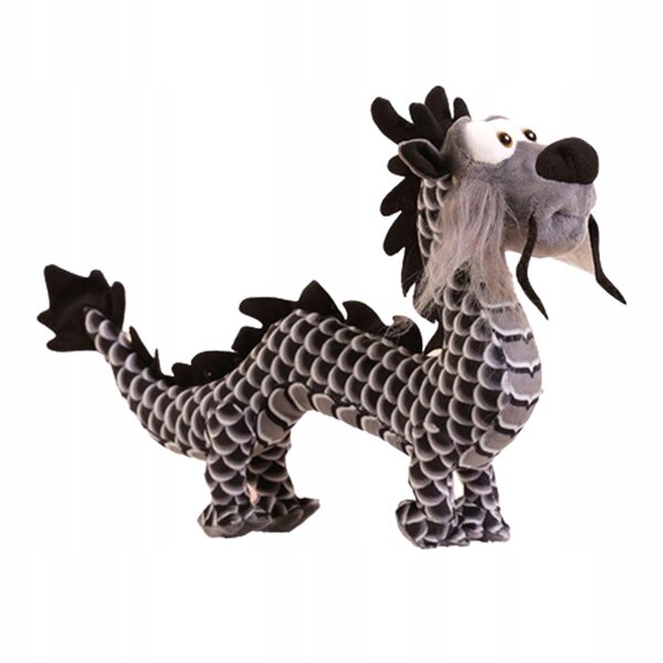 Peluche Drago Cinese Nero Morbido 40 cm Decorazione e Giocattolo Soffice
