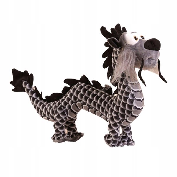 Peluche Drago Cinese Nero Morbido 40 cm Decorazione e Giocattolo Soffice