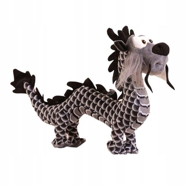 Peluche Drago Cinese Nero Morbido 40 cm Decorazione e Giocattolo Soffice