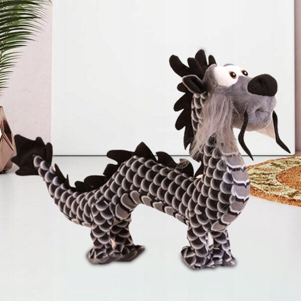 Peluche Drago Cinese Nero Morbido 40 cm Decorazione e Giocattolo Soffice