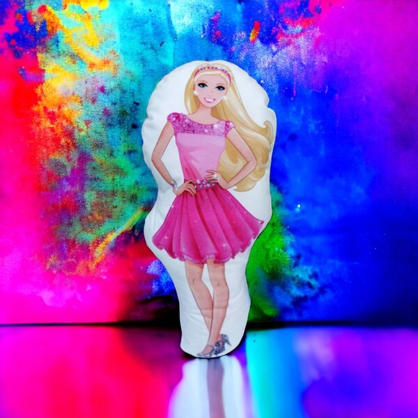 Barbie-Plüschkissen aus Mikrofaser und Minky-Fleece, weich und hypoallergen, 43 x 22 cm