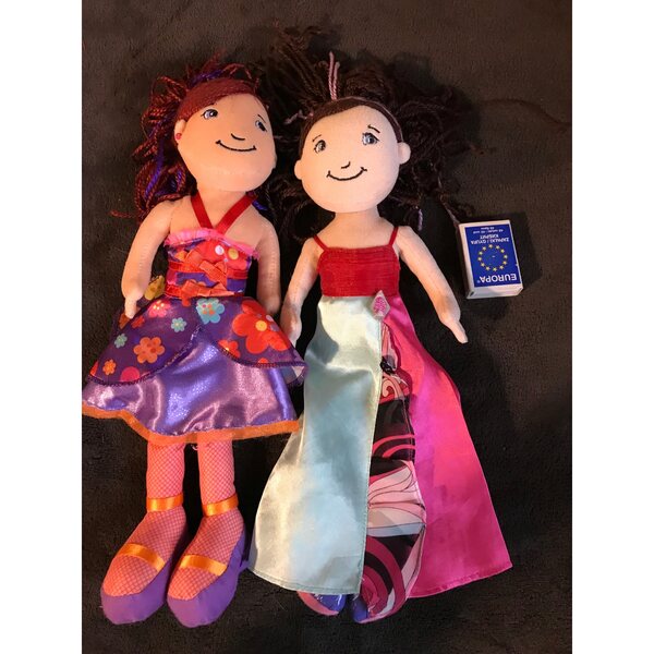 Set 2 bambole di pezza Groovy Girls Katrina e Raelyn alte 34 cm lavabili