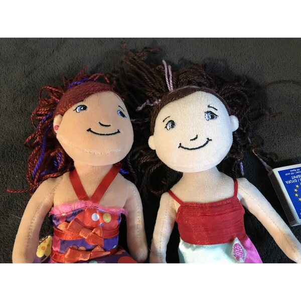 Set 2 bambole di pezza Groovy Girls Katrina e Raelyn alte 34 cm lavabili