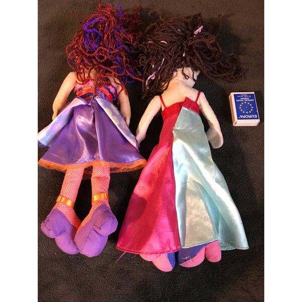 Set 2 bambole di pezza Groovy Girls Katrina e Raelyn alte 34 cm lavabili