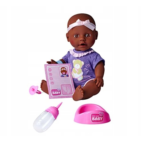 Simba New Born Babypuppe 30 cm mit Trink- und Pinkelfunktion, 4-teiliges Set