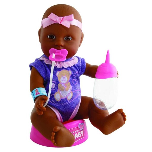 Simba New Born Babypuppe 30 cm mit Trink- und Pinkelfunktion, 4-teiliges Set