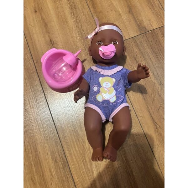Simba New Born Babypuppe 30 cm mit Trink- und Pinkelfunktion, 4-teiliges Set