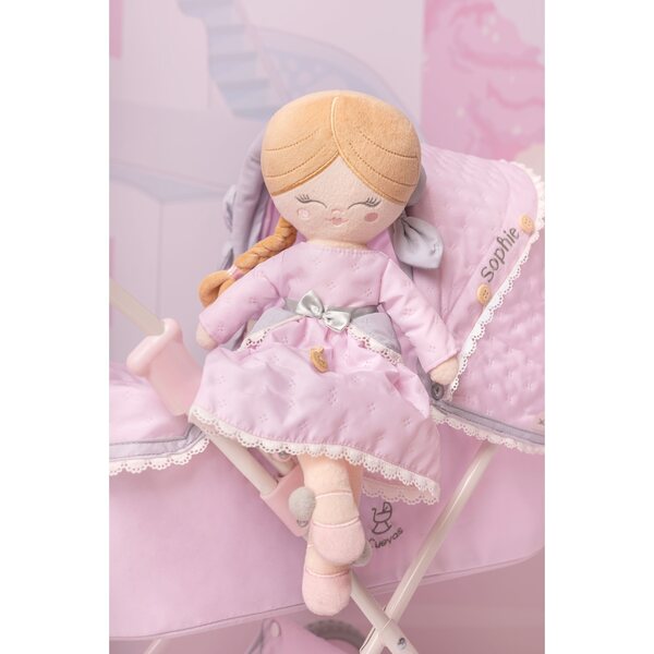 DeCuevas Sophie 36 cm - Bambola di peluche delicata per bimbi da 1 anno
