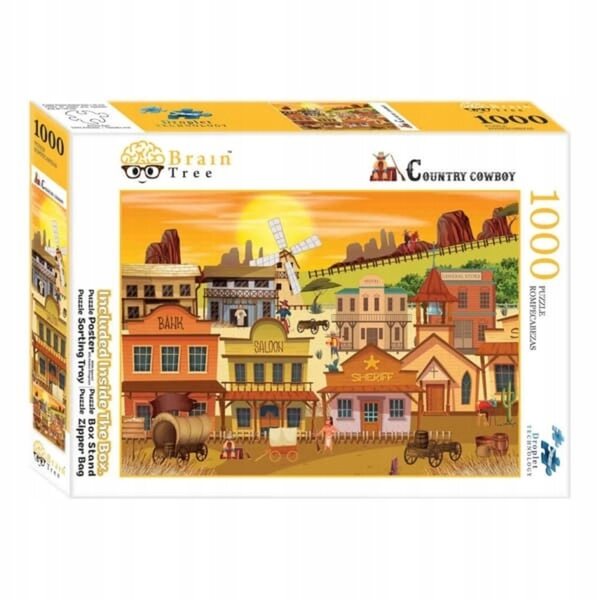 Brain Tree Puzzle Westernowe Miasto 1000 Elemente mit mattem Finish 70x50 cm