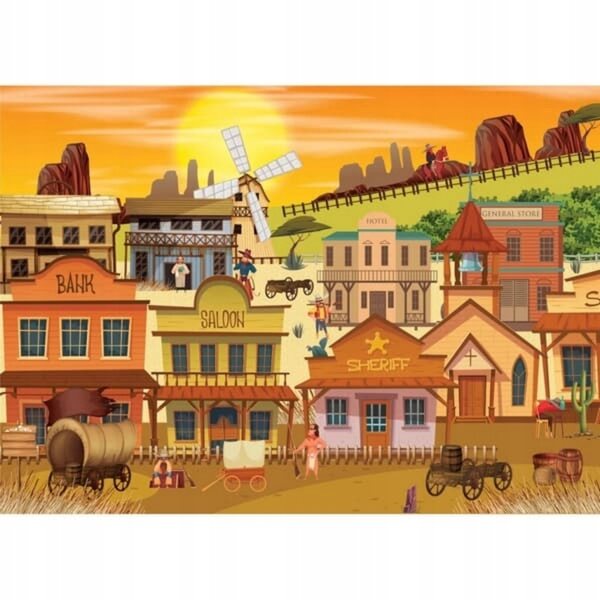 Brain Tree Puzzle Westernowe Miasto 1000 Elemente mit mattem Finish 70x50 cm