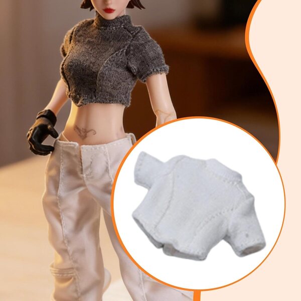 kowaku T-shirt Bambola Femminile 1/12 Maniche Corte Design Moderno Realistico Bianco