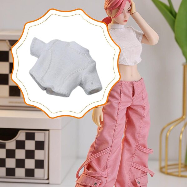 kowaku T-shirt Bambola Femminile 1/12 Maniche Corte Design Moderno Realistico Bianco