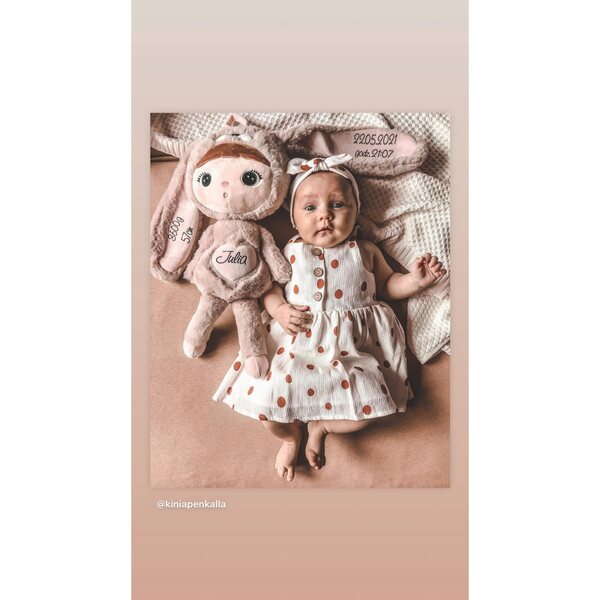 Plüschtier-Set Rosa Hase 50 cm und Hase 30 cm personalisiert für Kinder