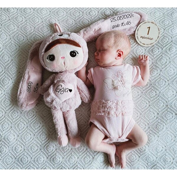 Plüschtier-Set Rosa Hase 50 cm und Hase 30 cm personalisiert für Kinder