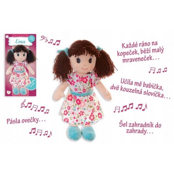 Bambola di stoffa Emma 40 cm con suoni e canzoni per neonati Teddies