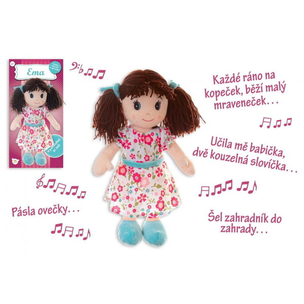 Bambola di stoffa Emma 40 cm con suoni e canzoni per neonati Teddies