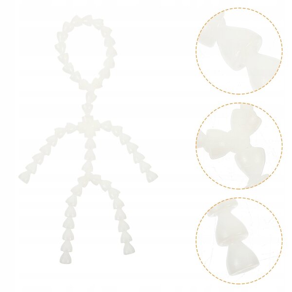 Scheletro flessibile bianco in plastica per creazione bambole e marionette