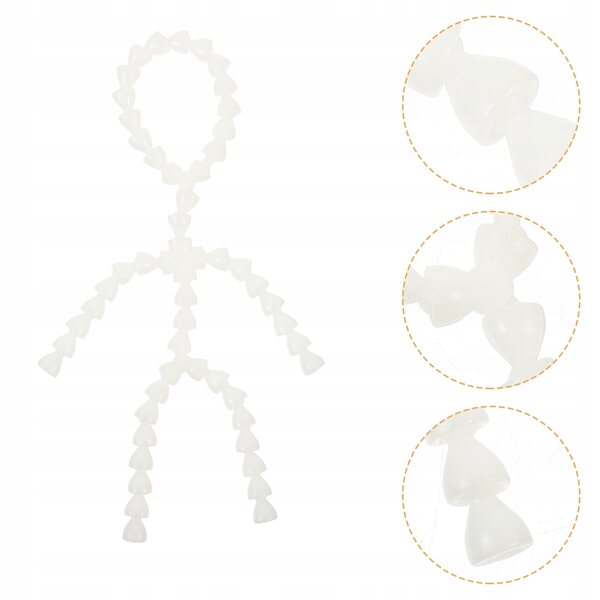 Scheletro flessibile bianco in plastica per creazione bambole e marionette