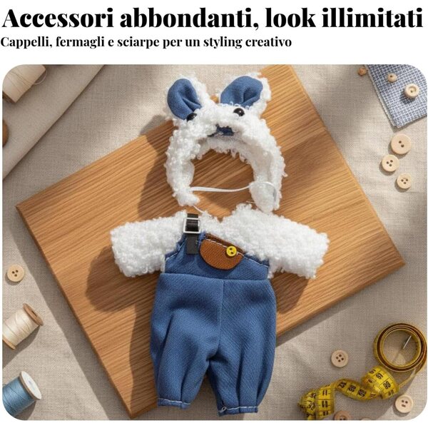 Kleidungsset für 16 cm große Predolo-Puppe – verschiedene Kleidungsstücke und hochwertige Accessoires