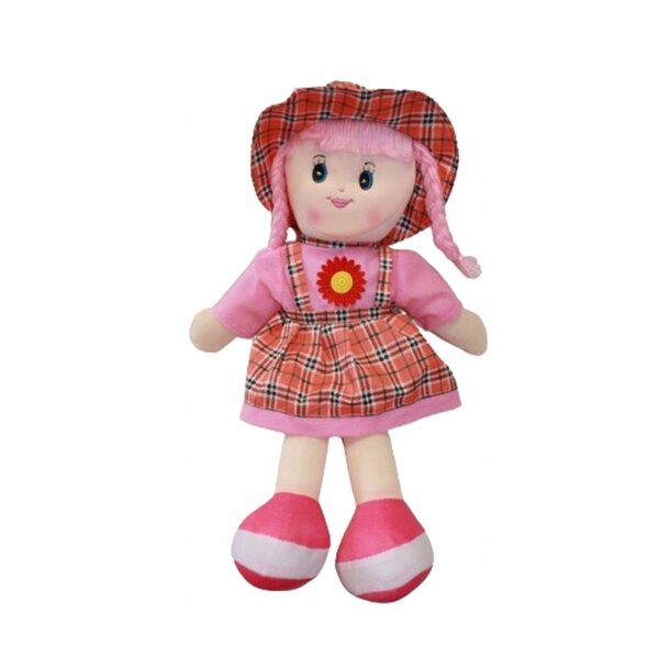 Bambola di Stoffa Morbida Vestita a Quadretti 40 cm, 4 Colori Disponibili