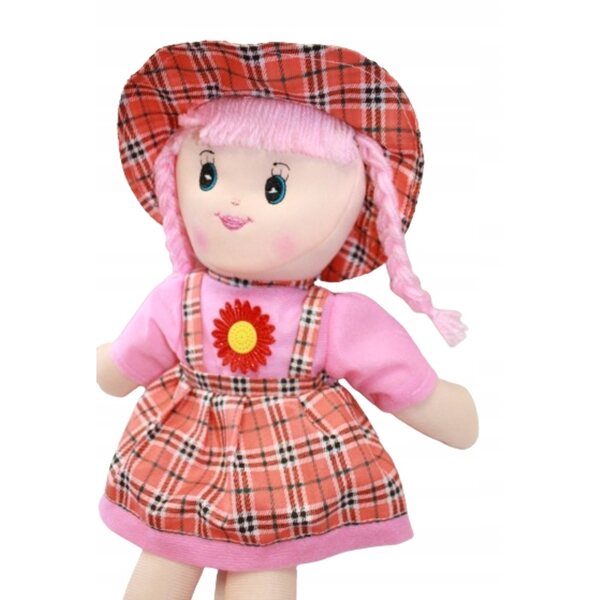 Bambola di Stoffa Morbida Vestita a Quadretti 40 cm, 4 Colori Disponibili