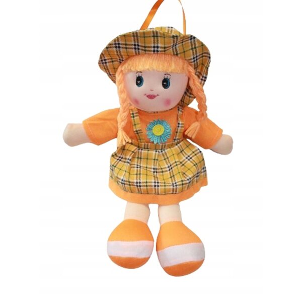 Bambola di Stoffa Morbida Vestita a Quadretti 40 cm, 4 Colori Disponibili