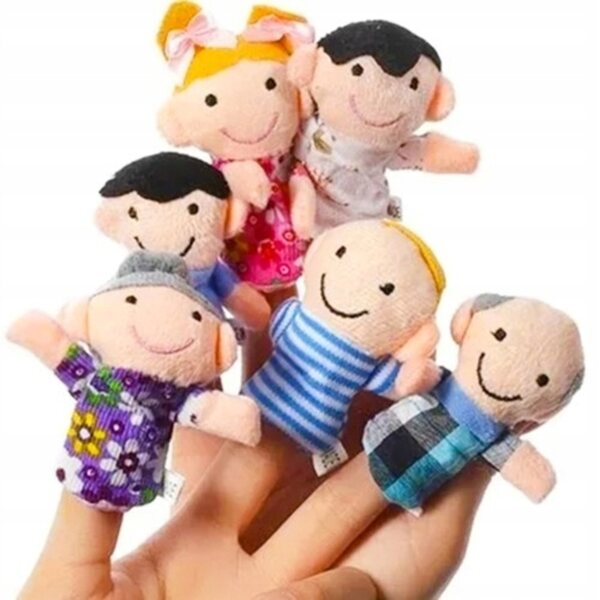 Marionette per famiglie in peluche Set da 6 burattini da dito 8 cm