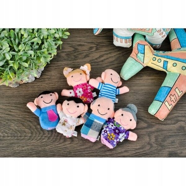 Marionette per famiglie in peluche Set da 6 burattini da dito 8 cm