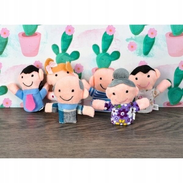 Marionette per famiglie in peluche Set da 6 burattini da dito 8 cm
