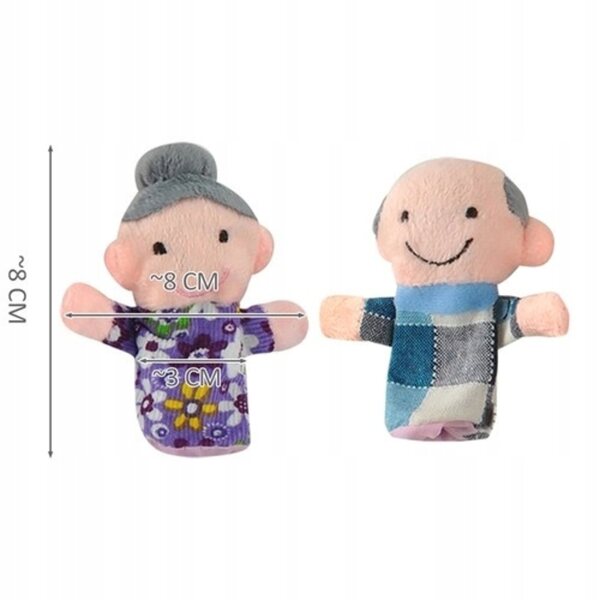 Marionette per famiglie in peluche Set da 6 burattini da dito 8 cm