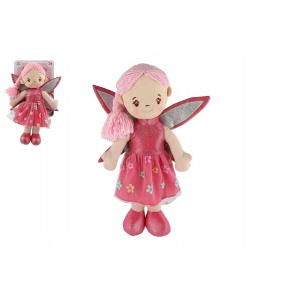 Bambola fata Peonia in tessuto 40 cm - Bambola fata leggera e lavabile per bambini