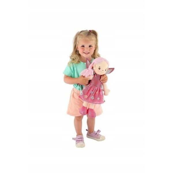Bambola fata Peonia in tessuto 40 cm - Bambola fata leggera e lavabile per bambini