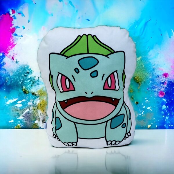 Weiches Plüschkissen Pokemon Bulbasaur aus Mikrofaser und Polar 44x35 cm