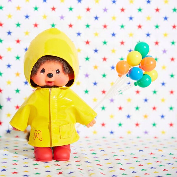 Monchhichi Bandai gelbes 20 cm großes Plüschtier für Kinder ab 2 Jahren
