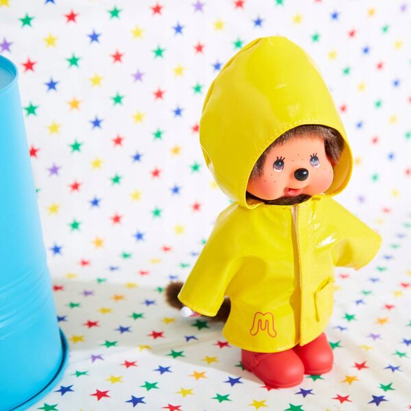 Monchhichi Bandai gelbes 20 cm großes Plüschtier für Kinder ab 2 Jahren
